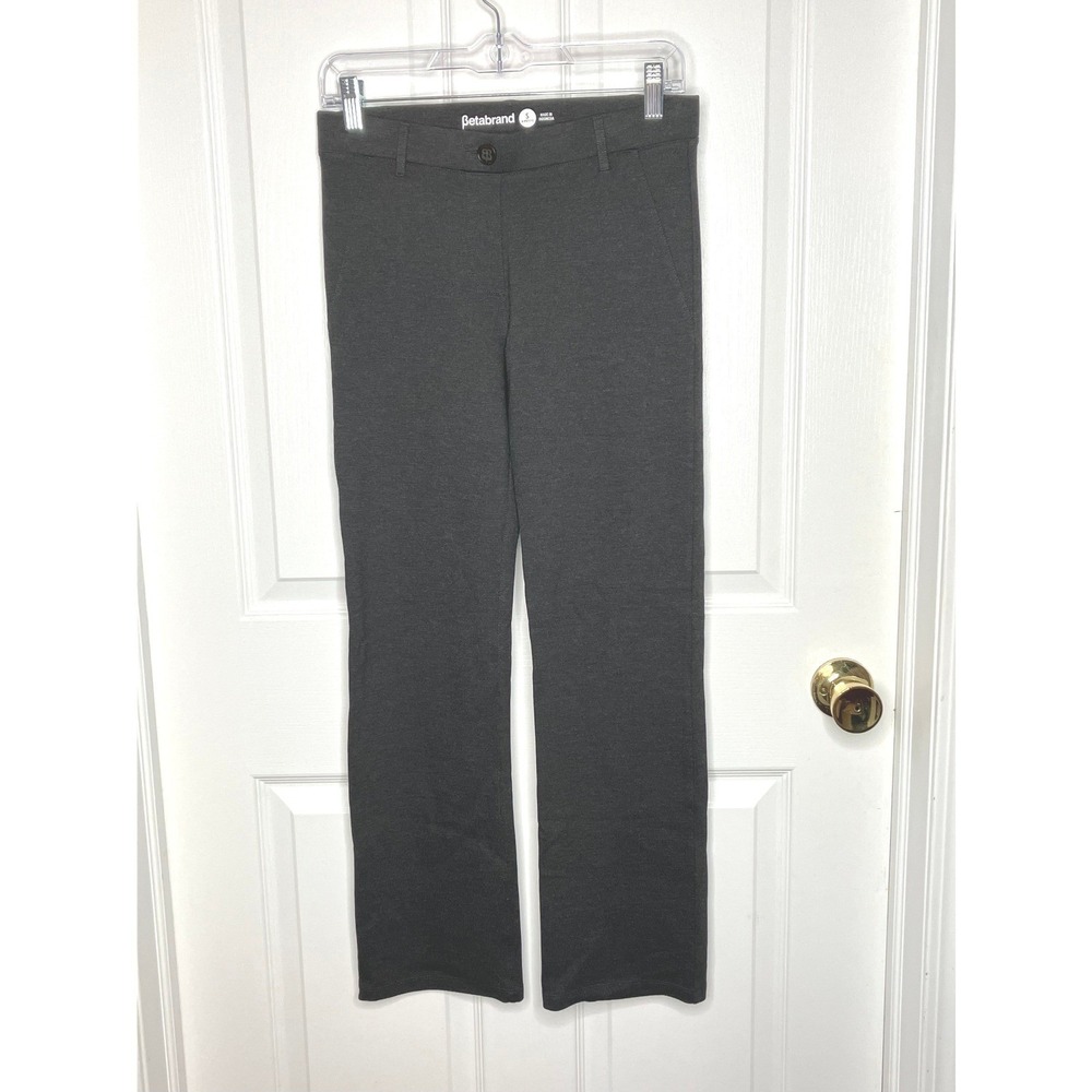 Betabrand Classic Straight Leg Dress Yoga Pant Womens Charcoal Small - Picture 2 of 6